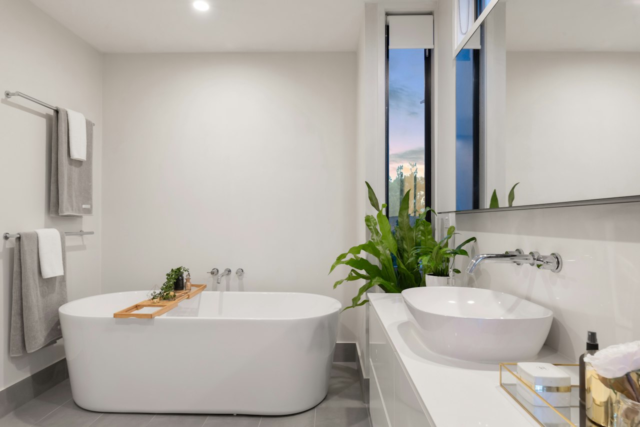 Contemporary Bathroom — Spa Neutrals