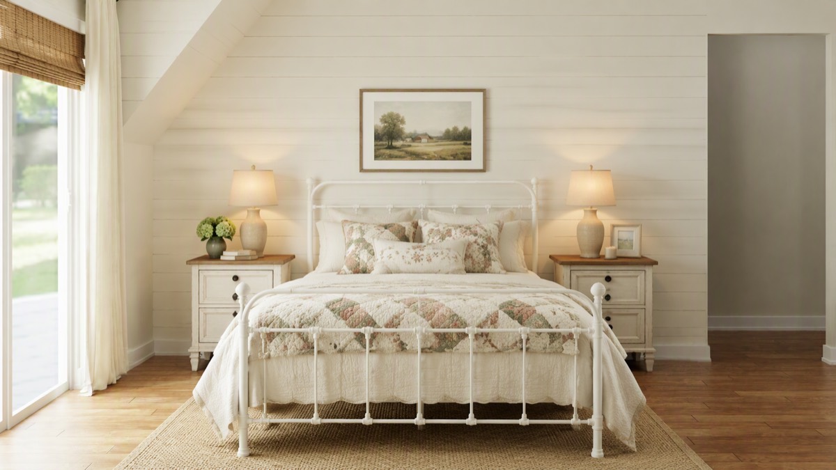 Farmhouse Attic — Guest Room Under the Eaves