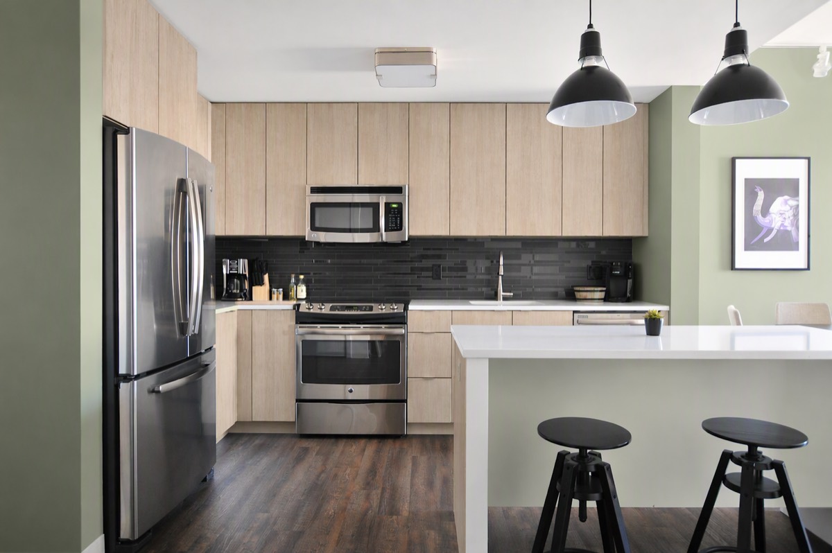 Farmhouse Kitchen — Light Wood & Sage — reimagined