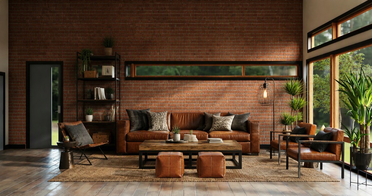 Industrial Living Room — Loft Warmth