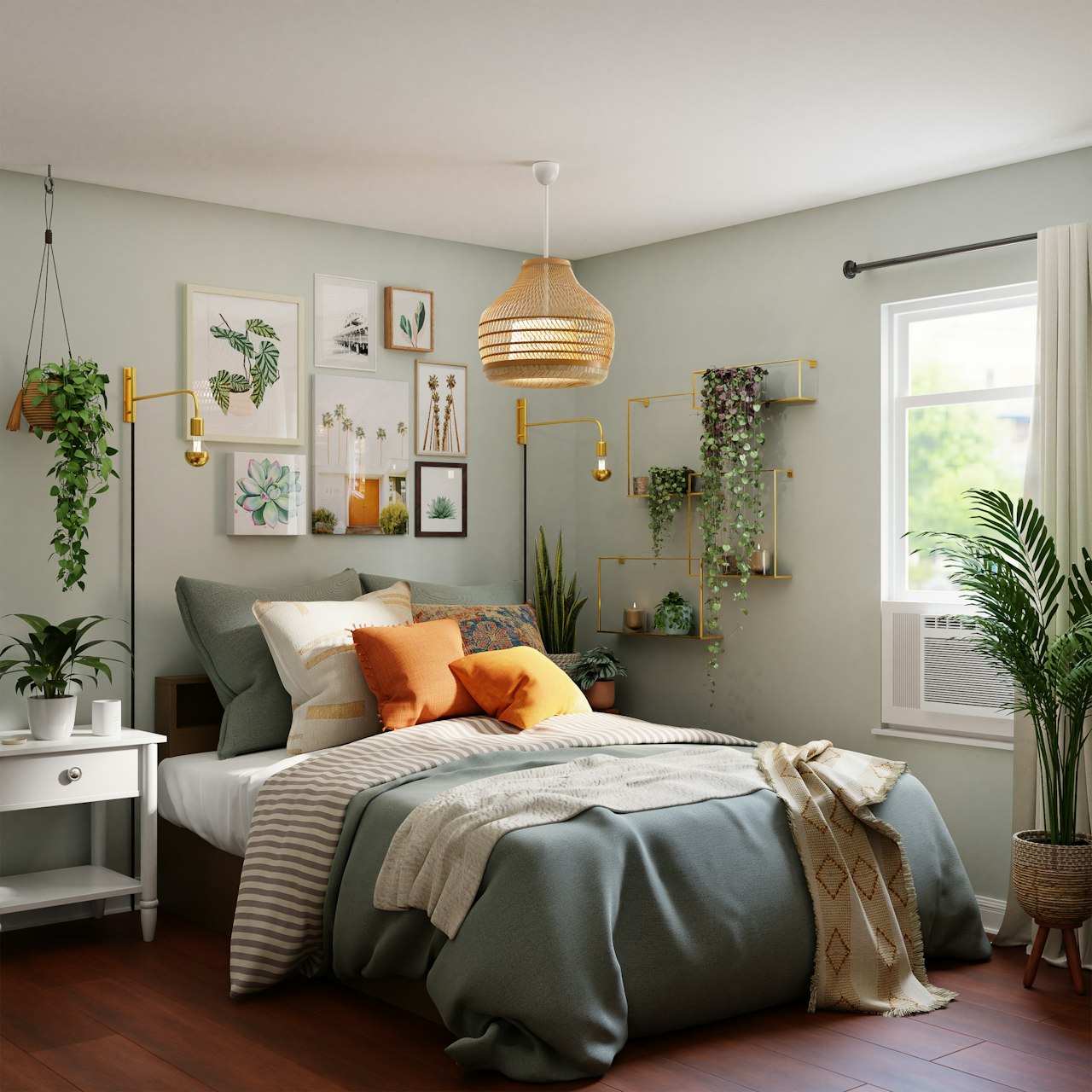 Mid-Century Modern Bedroom — Walnut Calm