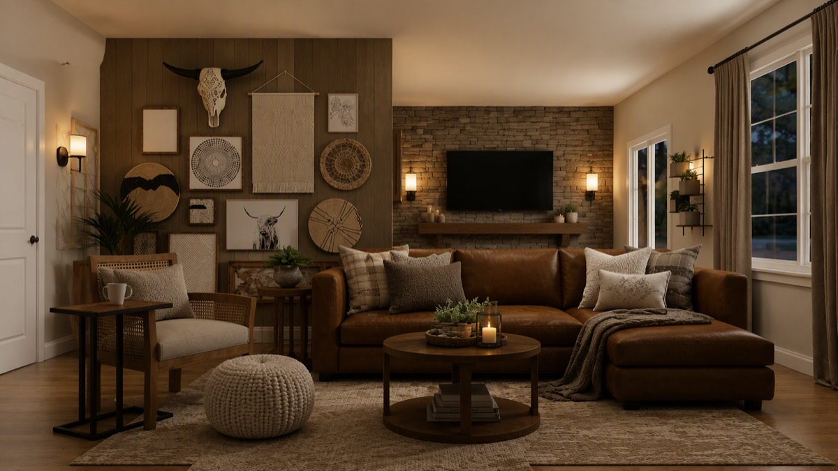 Rustic Basement — Cozy Den Conversion