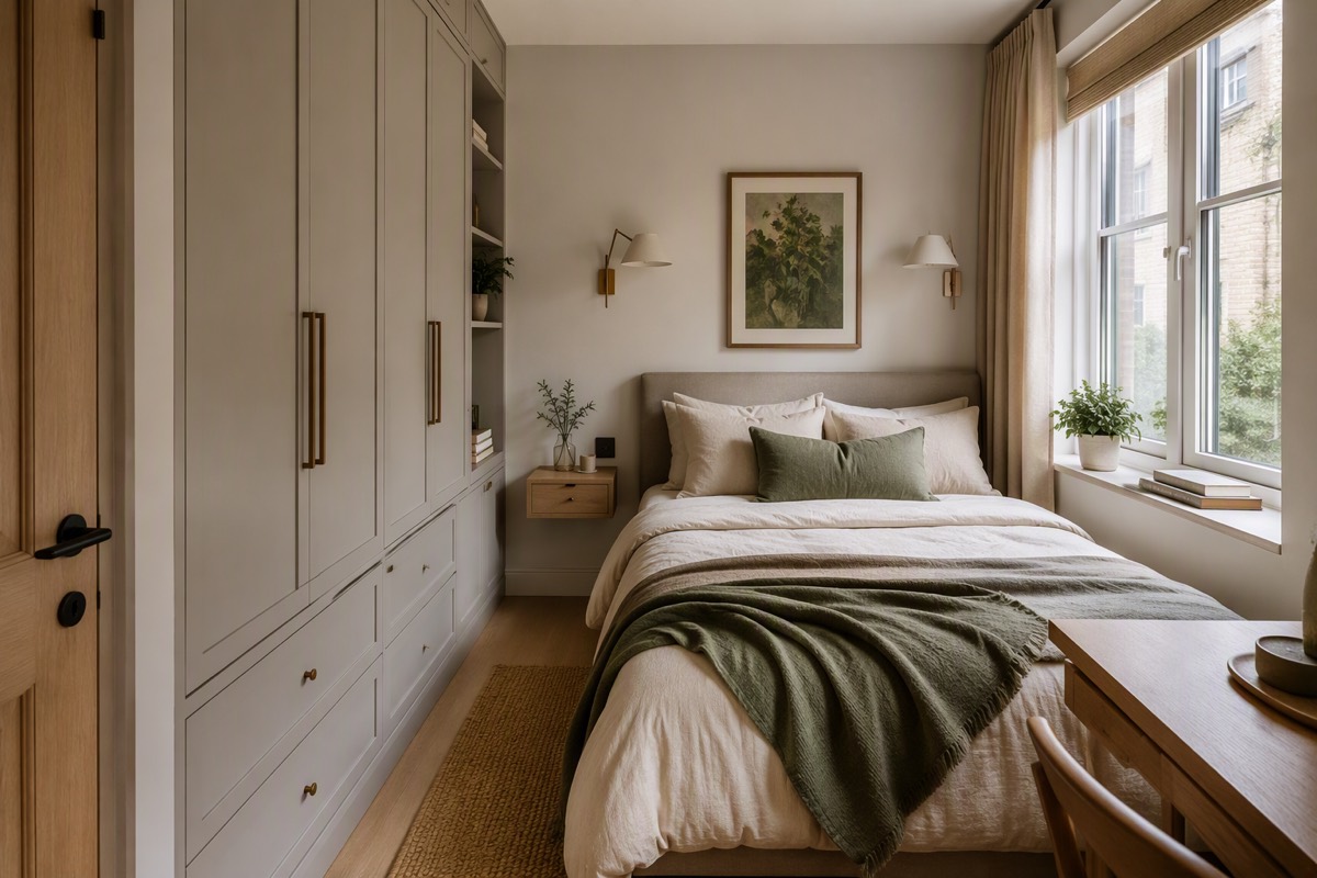 Small-Space bedroom design idea rendered by Vizahome